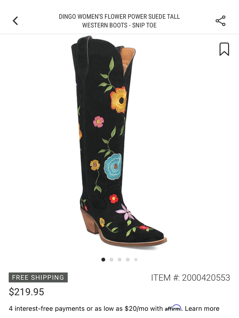 Women’s dingo tall boot - Picture 4 of 4
